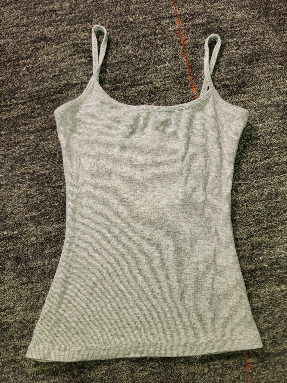 Women’s Lightweight Soft Stretch Slim Fit Ribbed Cami Tank Top - Light Gray